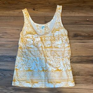 Anthropologie size small yellow and white top